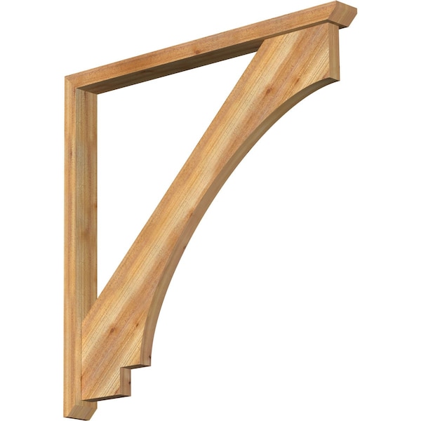Ekena Millwork Imperial Slat Rough Sawn Bracket w/ Offset Brace, Western Red Cedar, 4"W x 44"D x 44"H BKT0402X44X44IMP06RWR - main